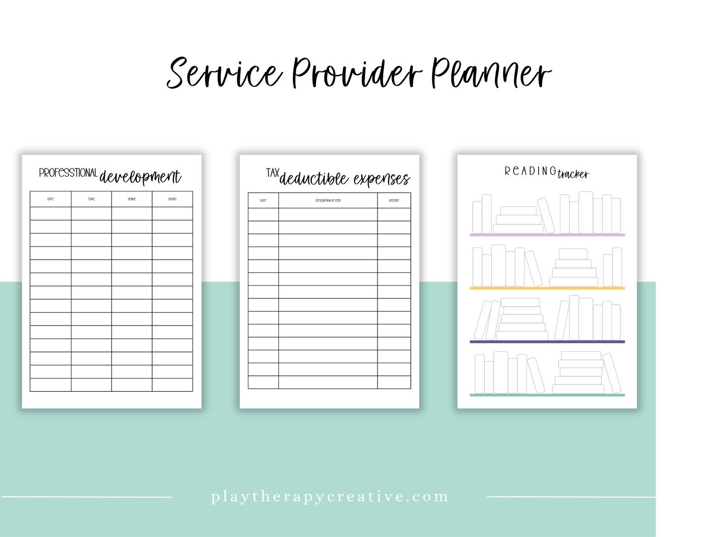 SLP/ Service Provider Printable Planner - Muted Rainbow Stripe Theme