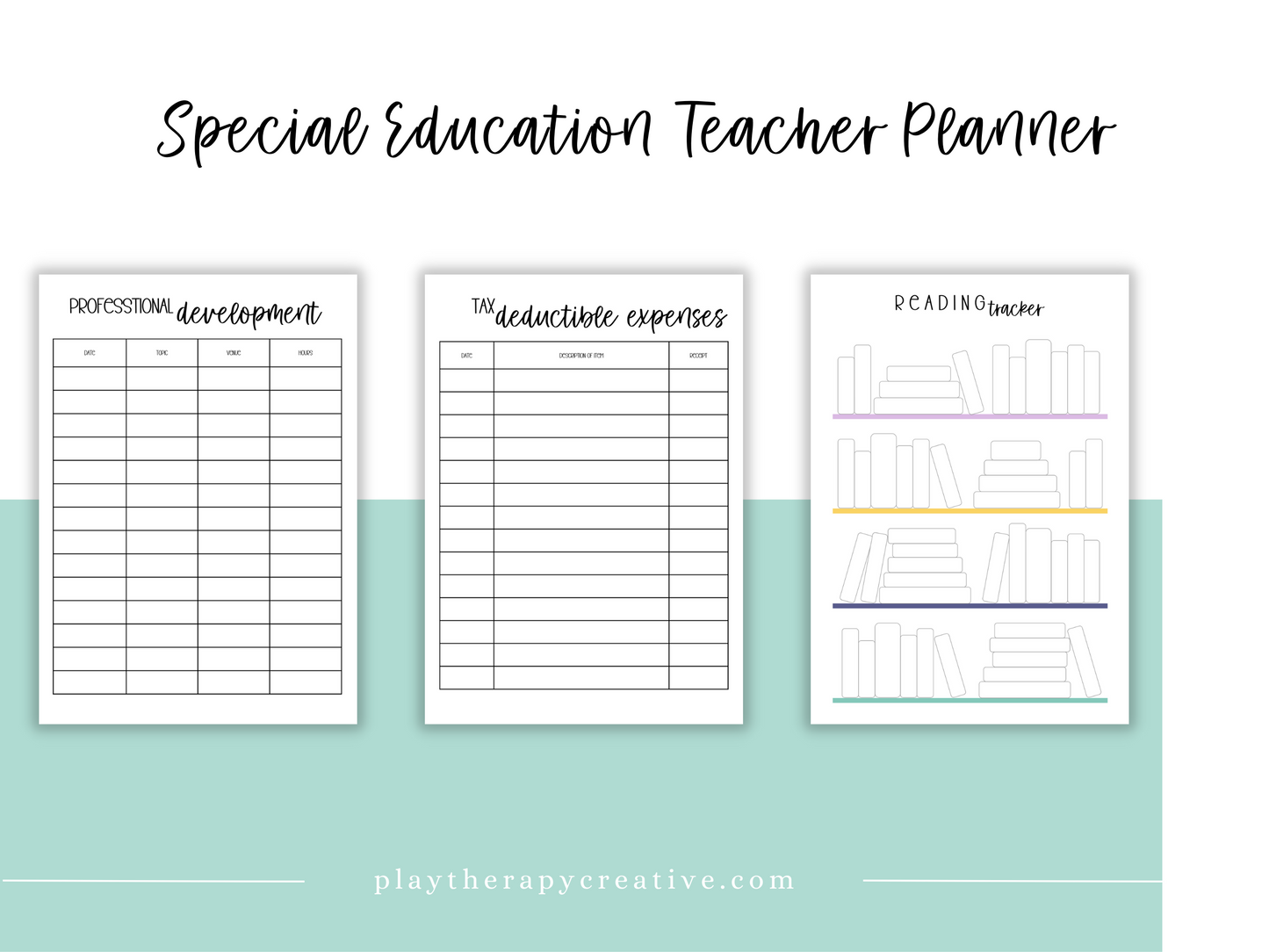 SpEd Teacher Printable Planner - Muted Rainbow Stripe Theme