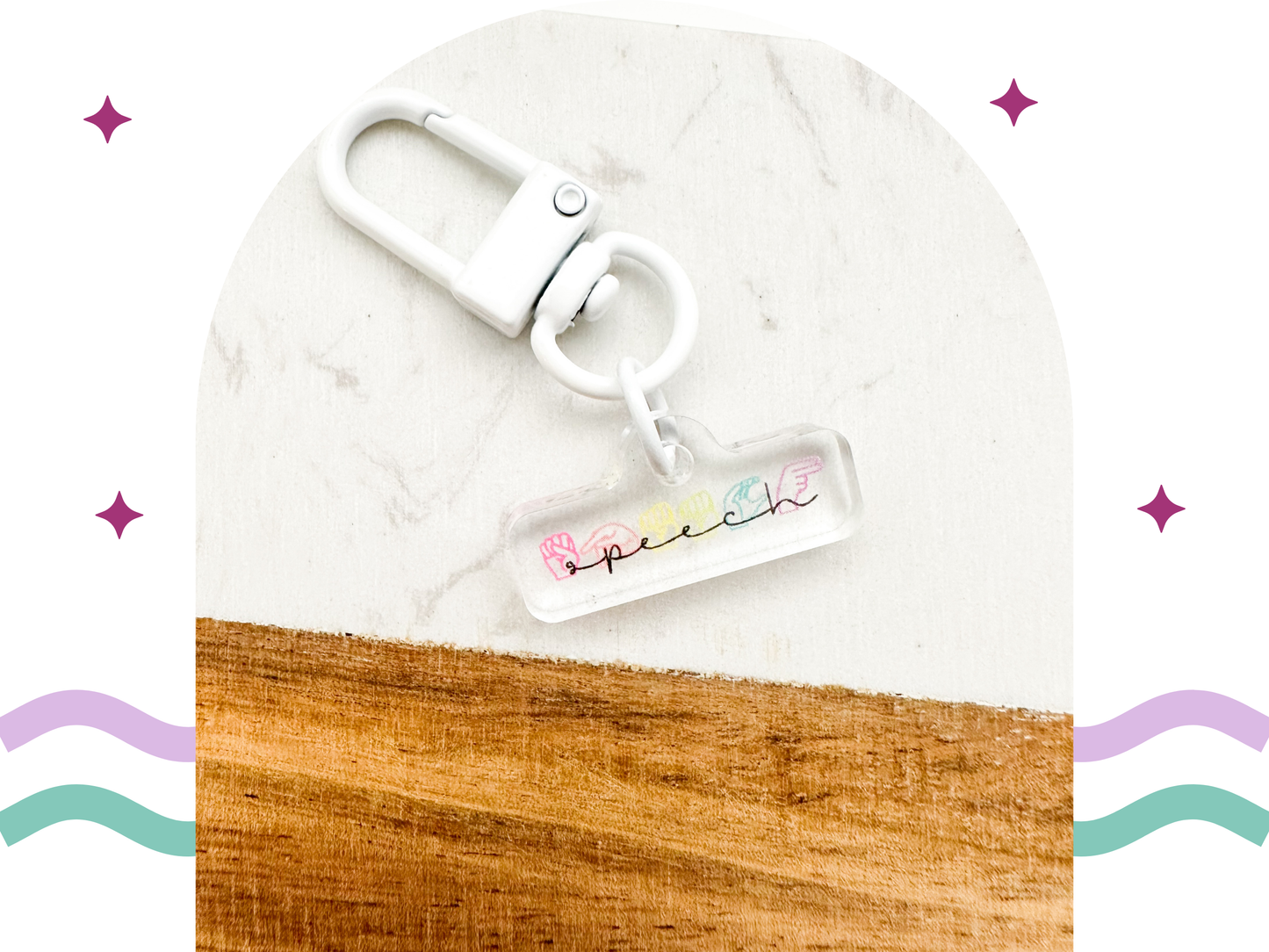 Speech ASL Badge Charm