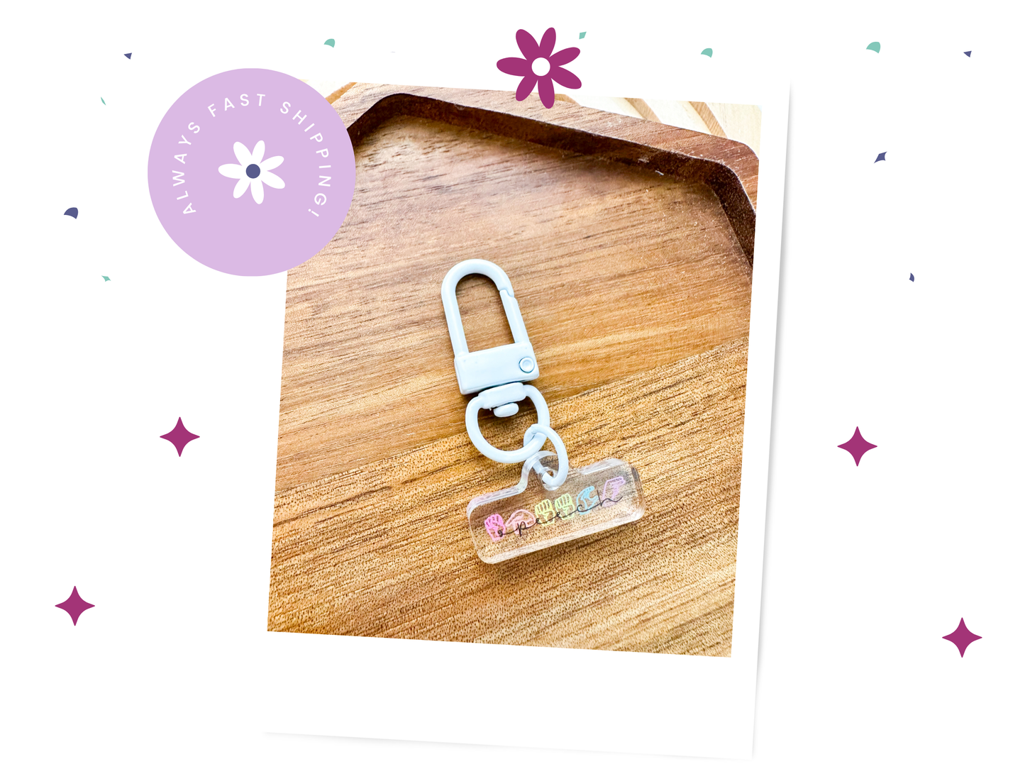 Speech ASL Badge Charm