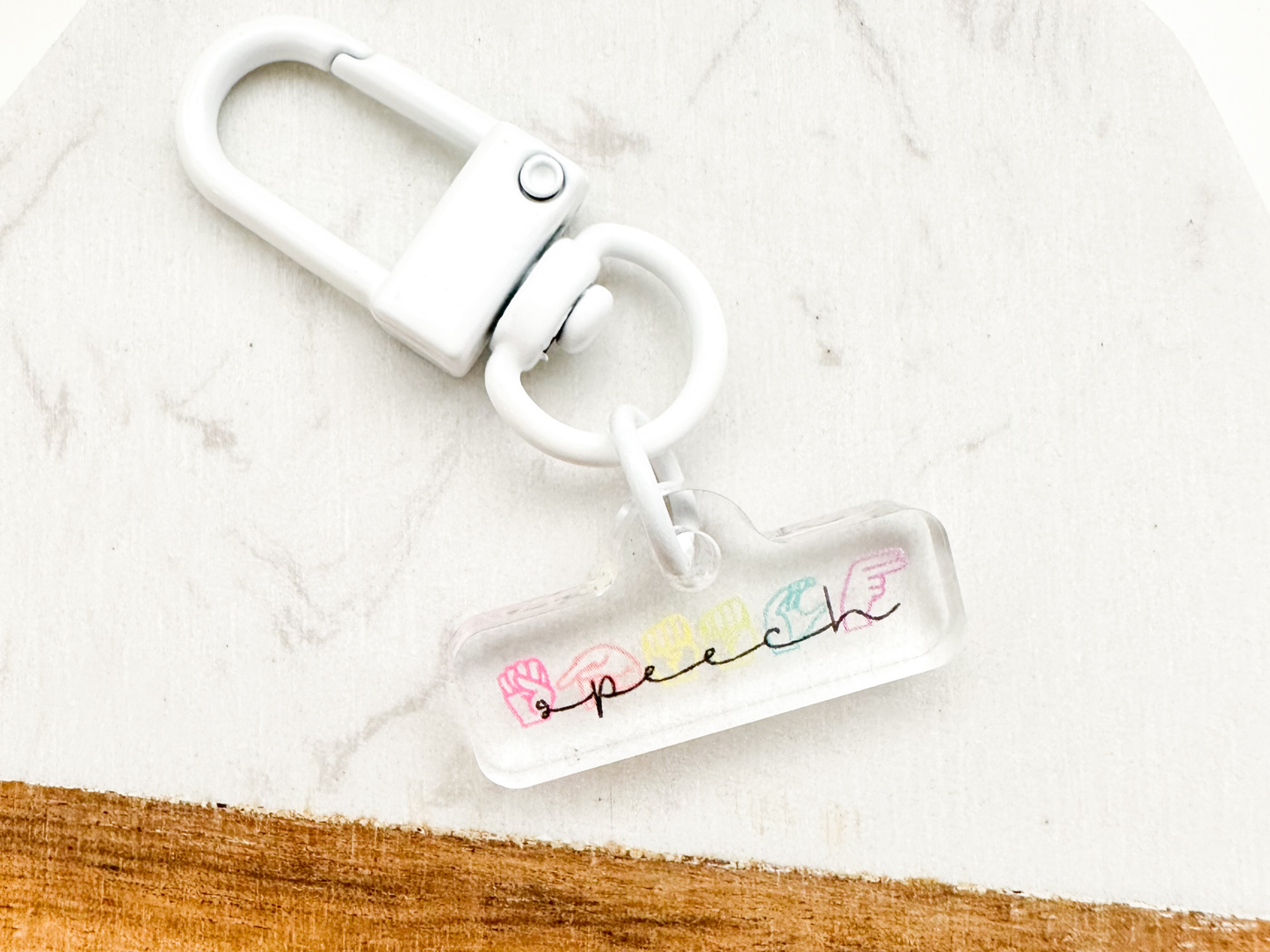 Speech ASL Badge Charm