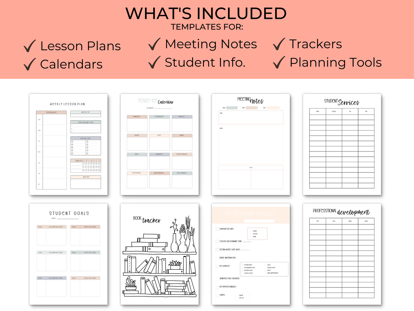 SpEd Teacher Printable Planner - Neutral Theme