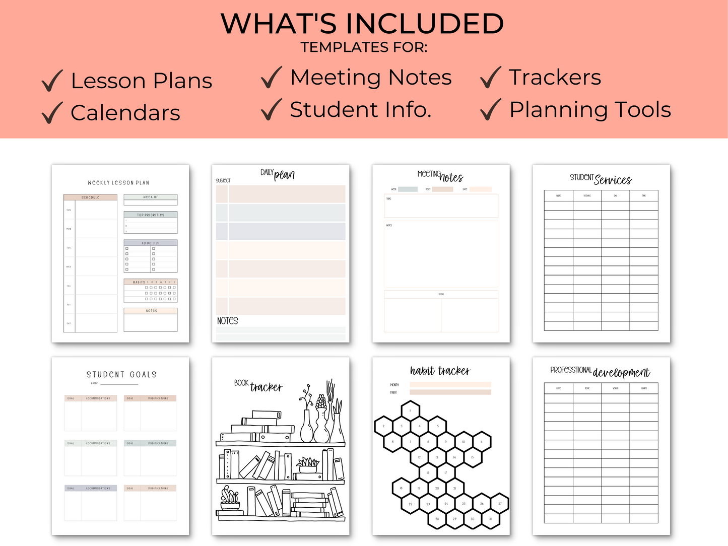 Gen Ed Teacher Printable Planner - Neutral Theme