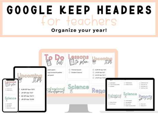 450+ Google Keep Headers for Teachers | Pastel Colors