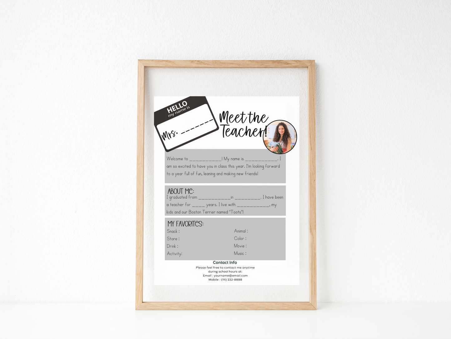 Meet the Teacher Letter Template - Hello