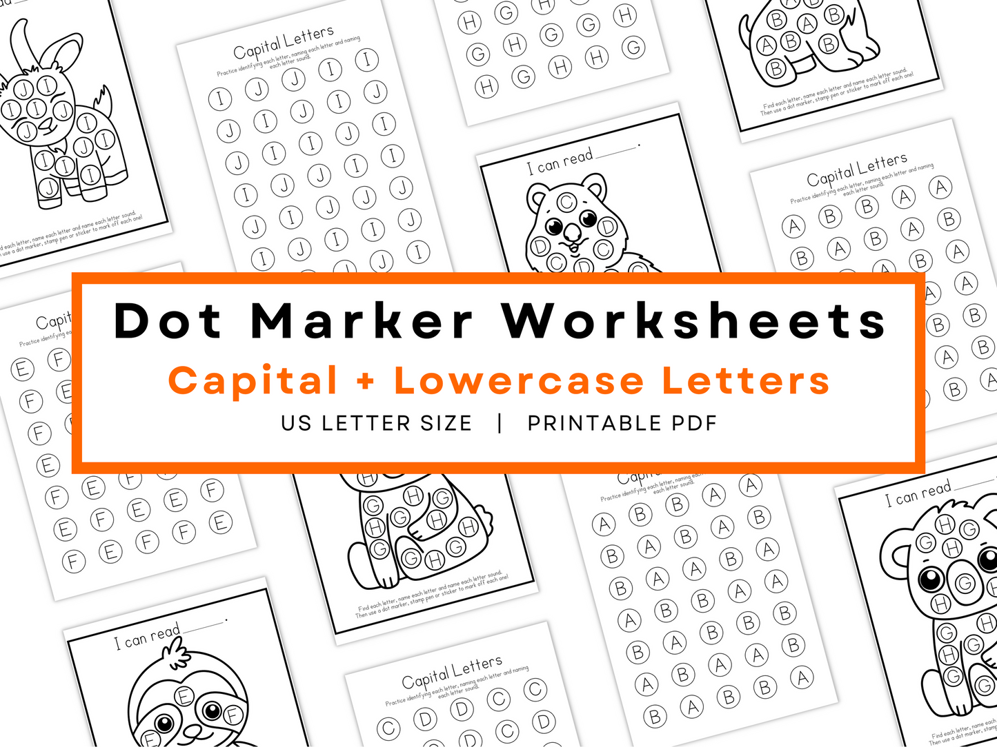 Dot Marker Alphabet Practice Coloring Pages | Capital + Lowercase Letters