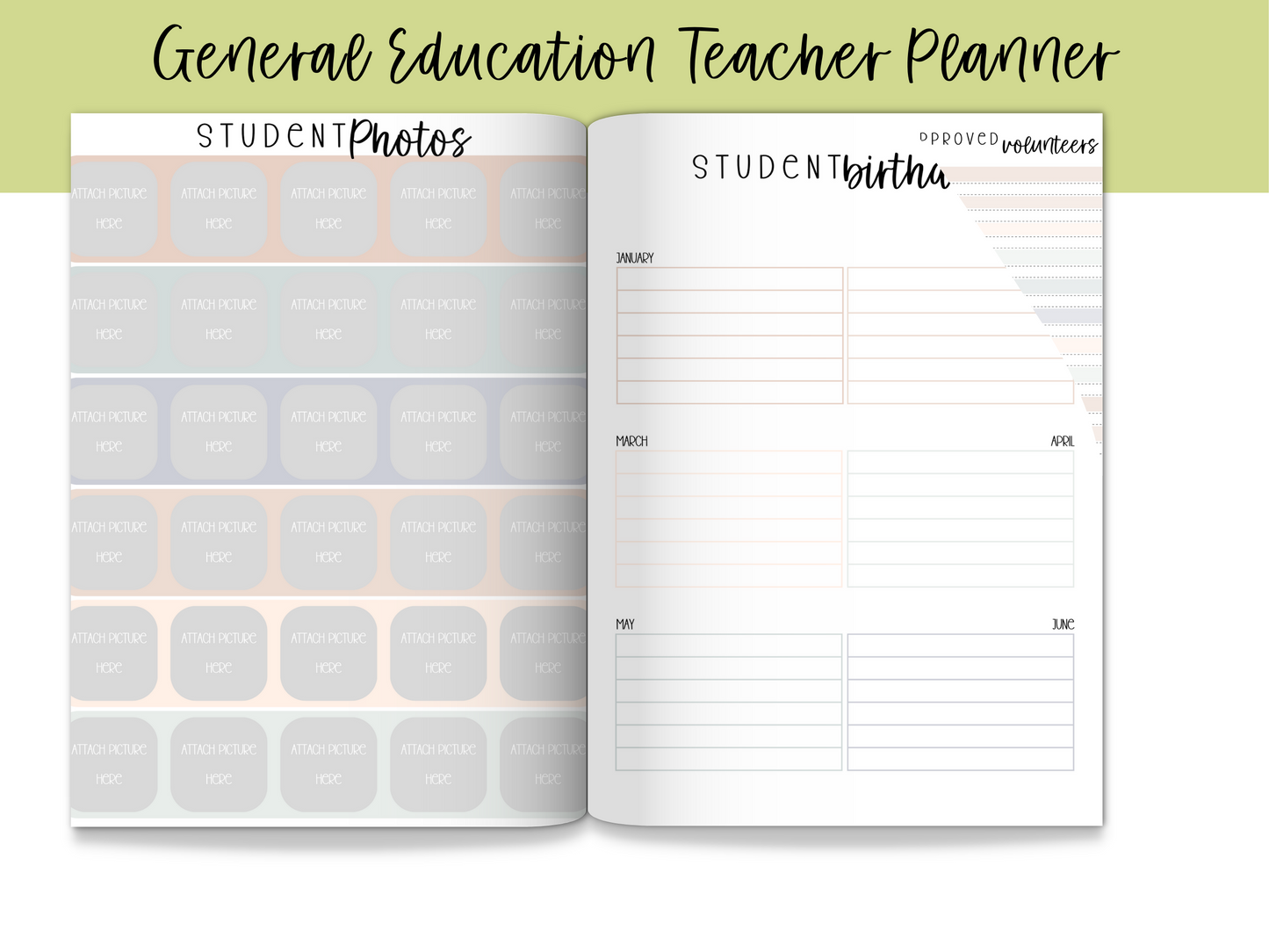 Gen Ed Teacher Printable Planner - Neutral Theme