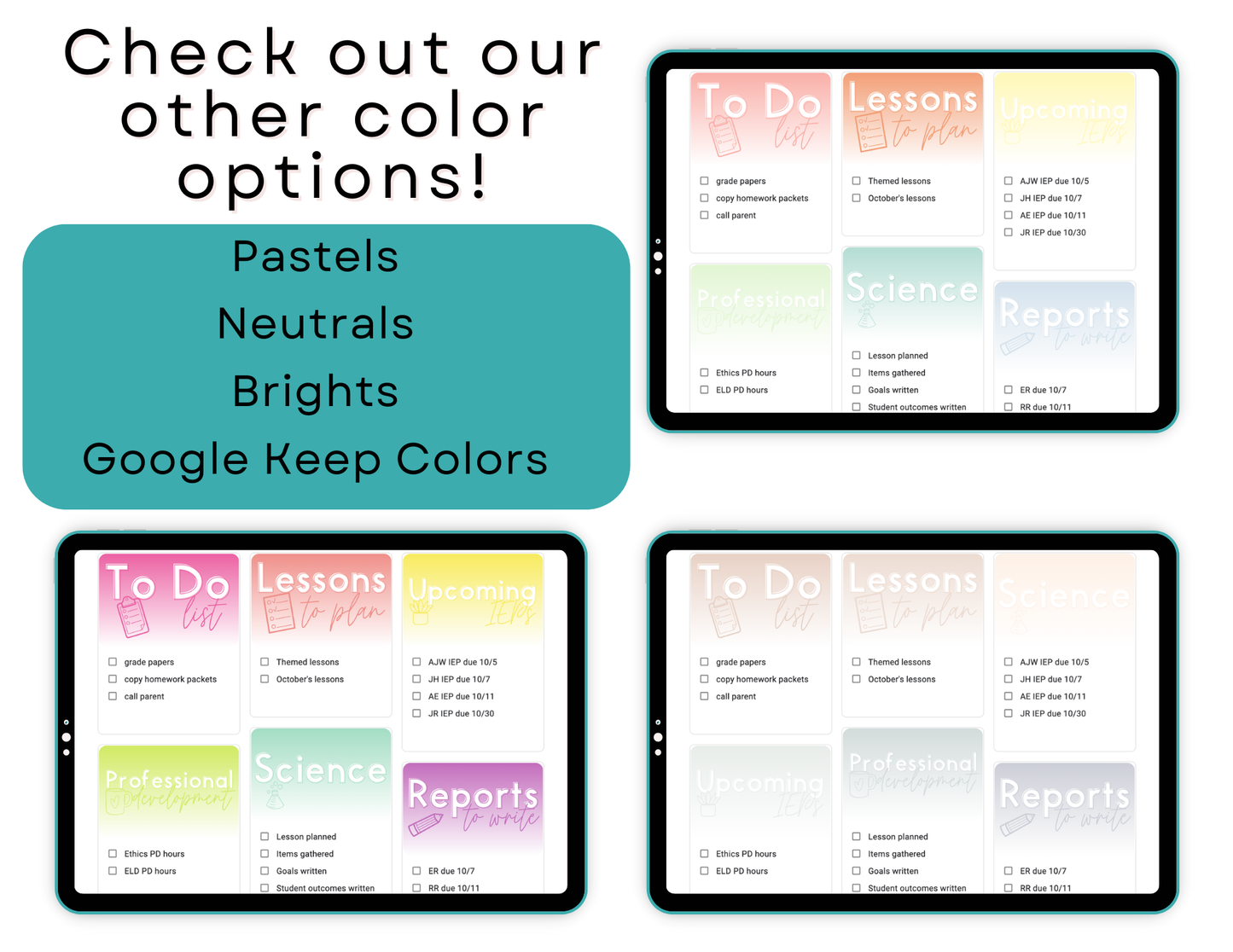 700+ Google Keep Headers for Teachers | Bright Colors