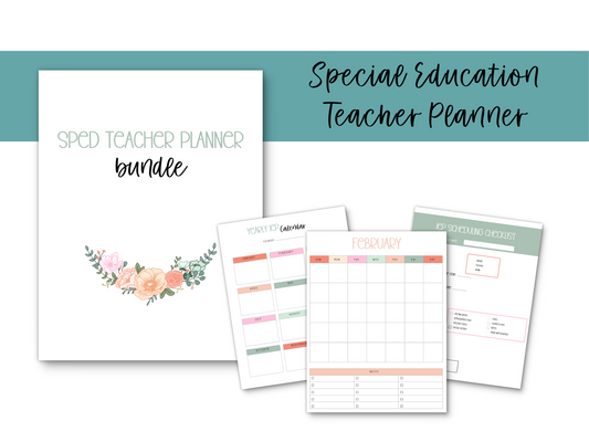SpEd Teacher Printable Planner - Pastel Floral Theme