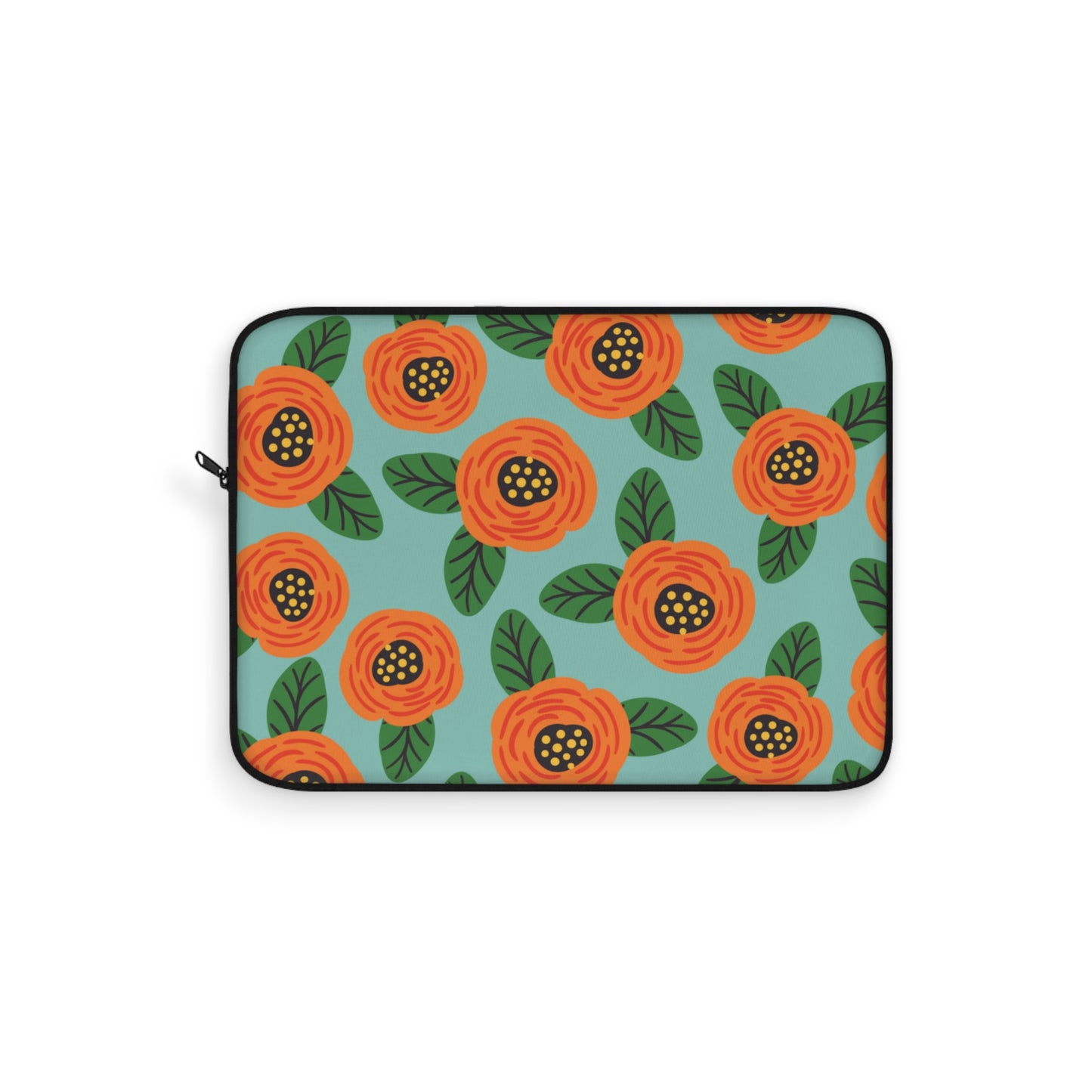 Orange Floral Laptop Sleeve