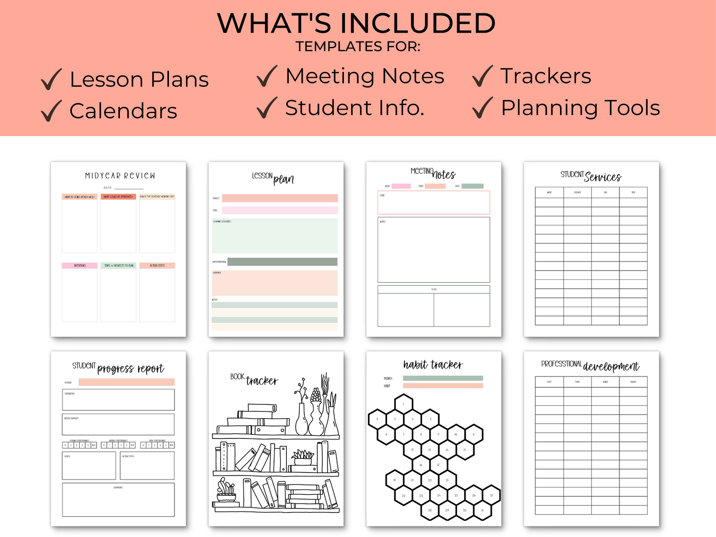 Gen Ed Teacher Printable Planner - Pastel Floral Theme