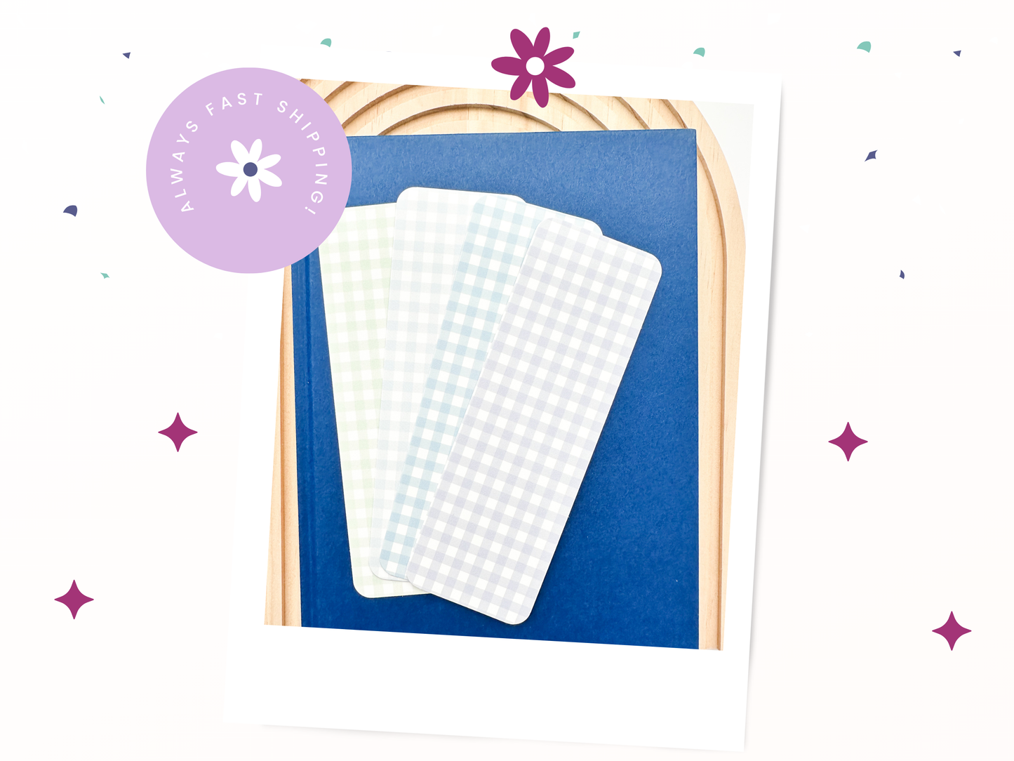 Pastel Gingham Bookmarks
