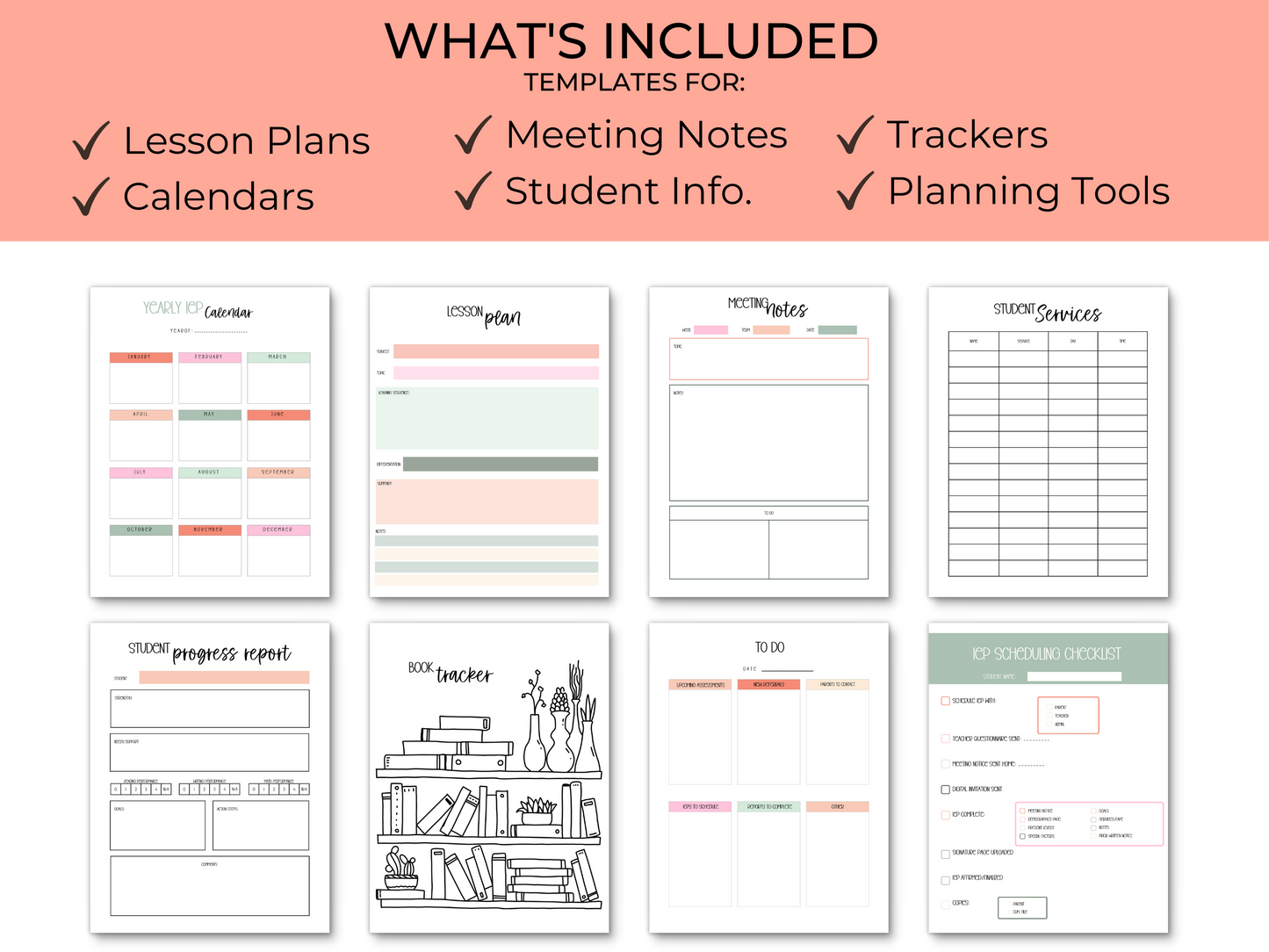 SpEd Teacher Printable Planner - Pastel Floral Theme