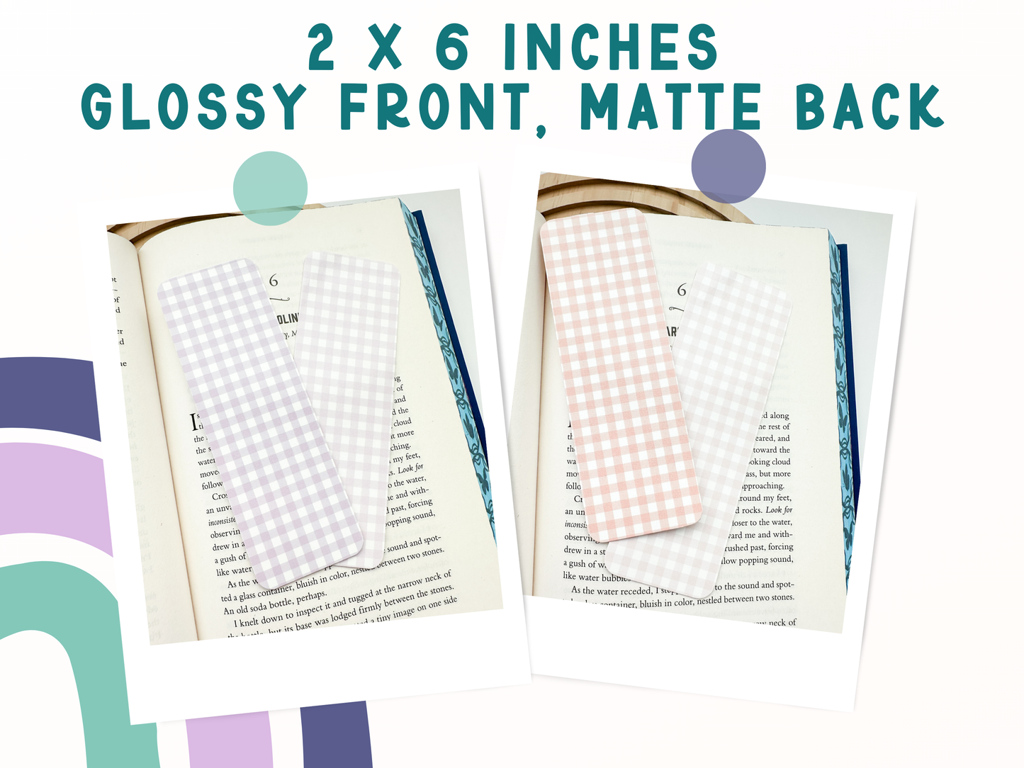 Pastel Gingham Bookmarks