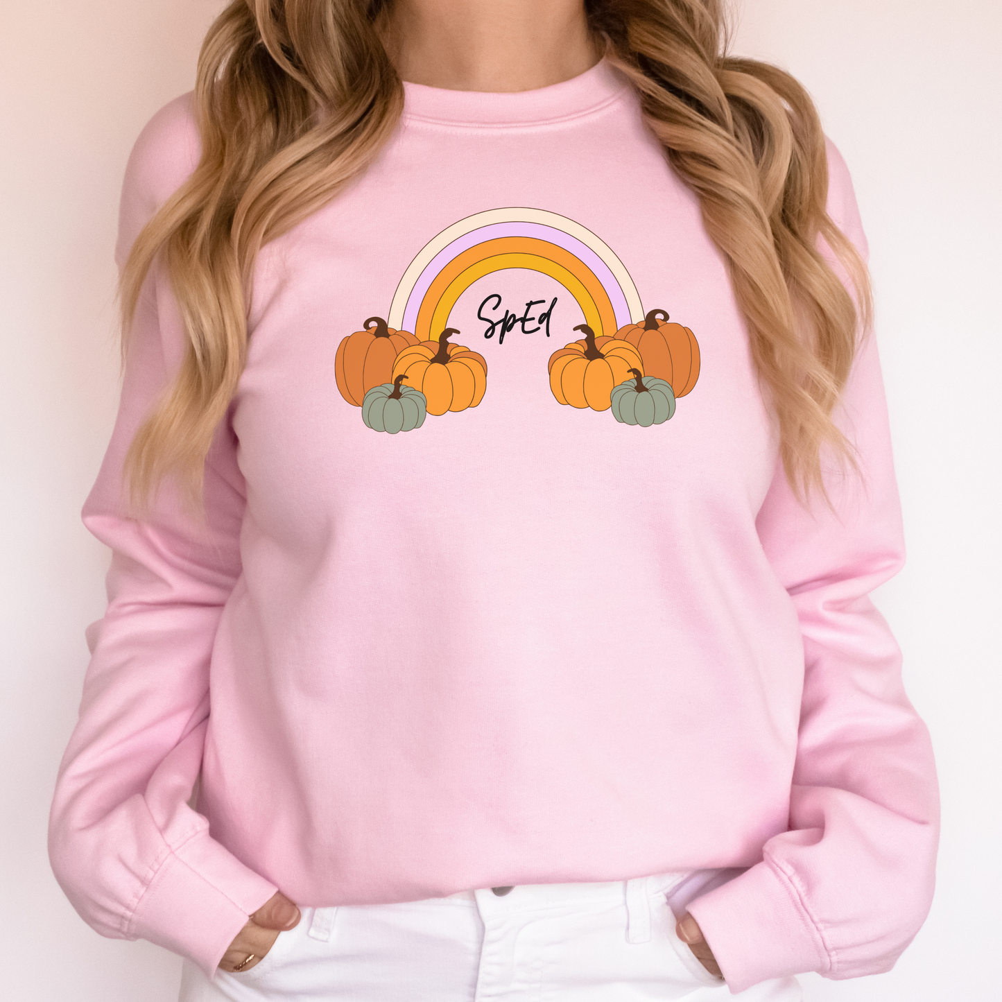 Custom Pumpkin Rainbow Pullover