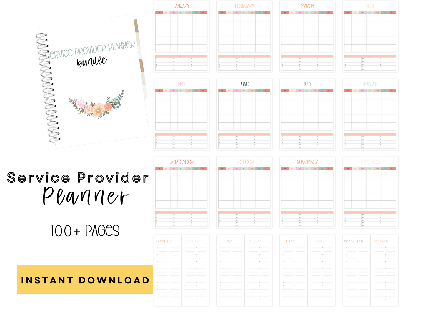 SLP/ Service Provider Printable Planner - Pastel Floral Theme