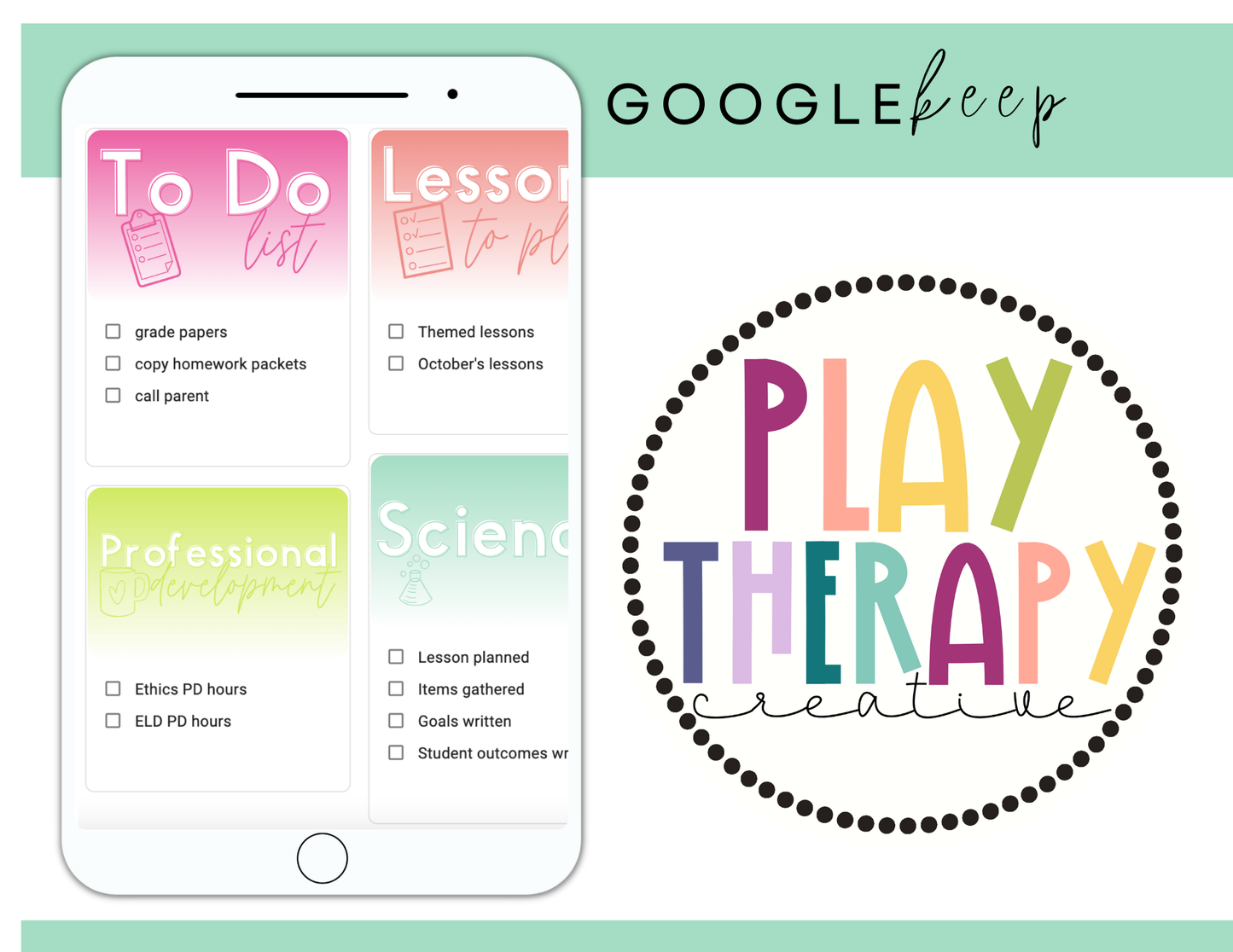 700+ Google Keep Headers for Teachers | Ombre Bright Colors