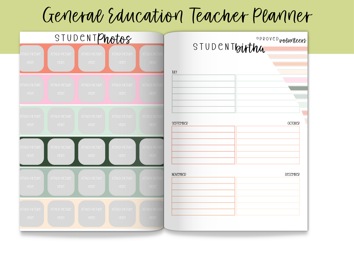 Gen Ed Teacher Printable Planner - Pastel Floral Theme