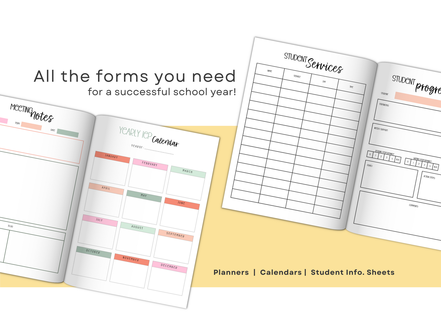 SpEd Teacher Printable Planner - Pastel Floral Theme