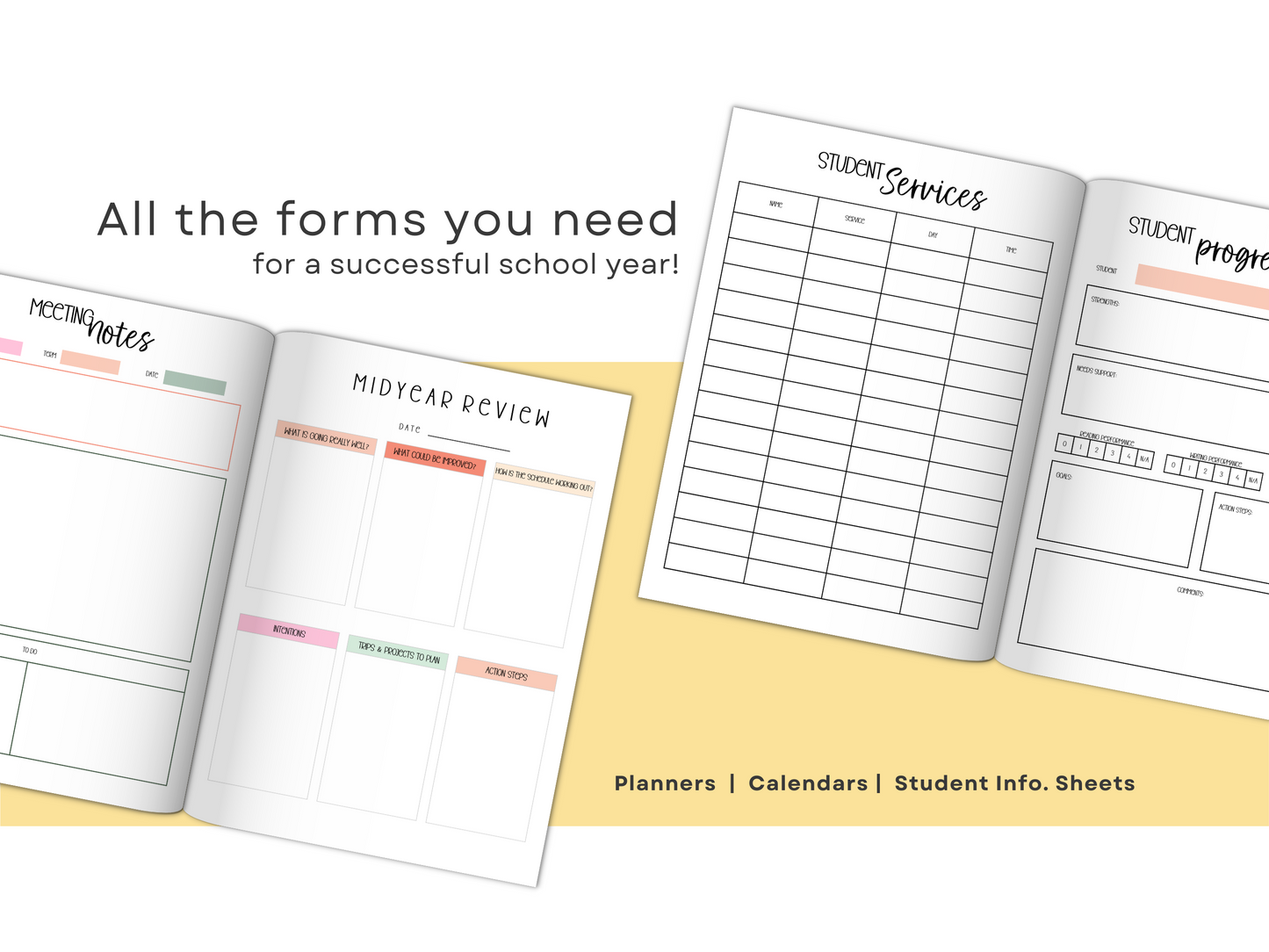 Gen Ed Teacher Printable Planner - Pastel Floral Theme