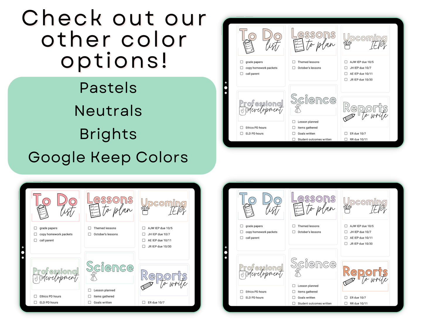 700+ Google Keep Headers for Teachers | Ombre Bright Colors