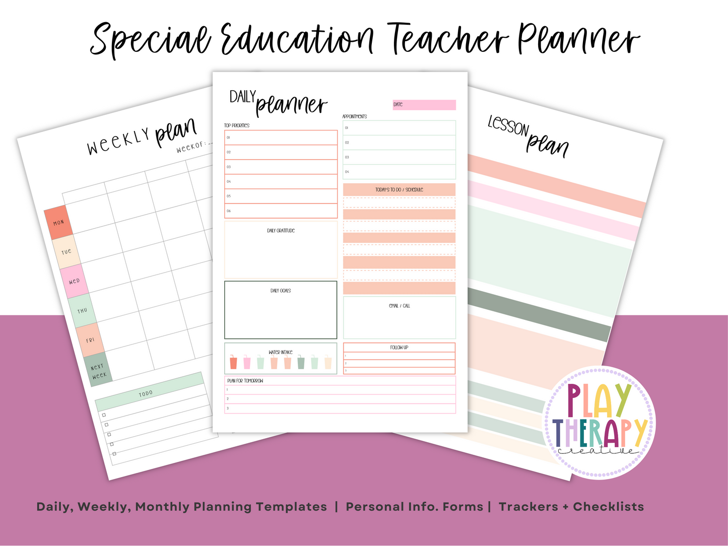 SpEd Teacher Printable Planner - Pastel Floral Theme