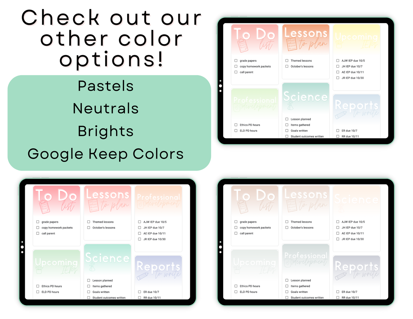 700+ Google Keep Headers for Teachers | Ombre Bright Colors