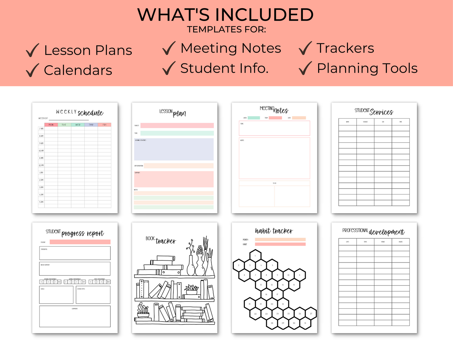 Gen Ed Teacher Printable Planner - Pastel Rainbow Theme