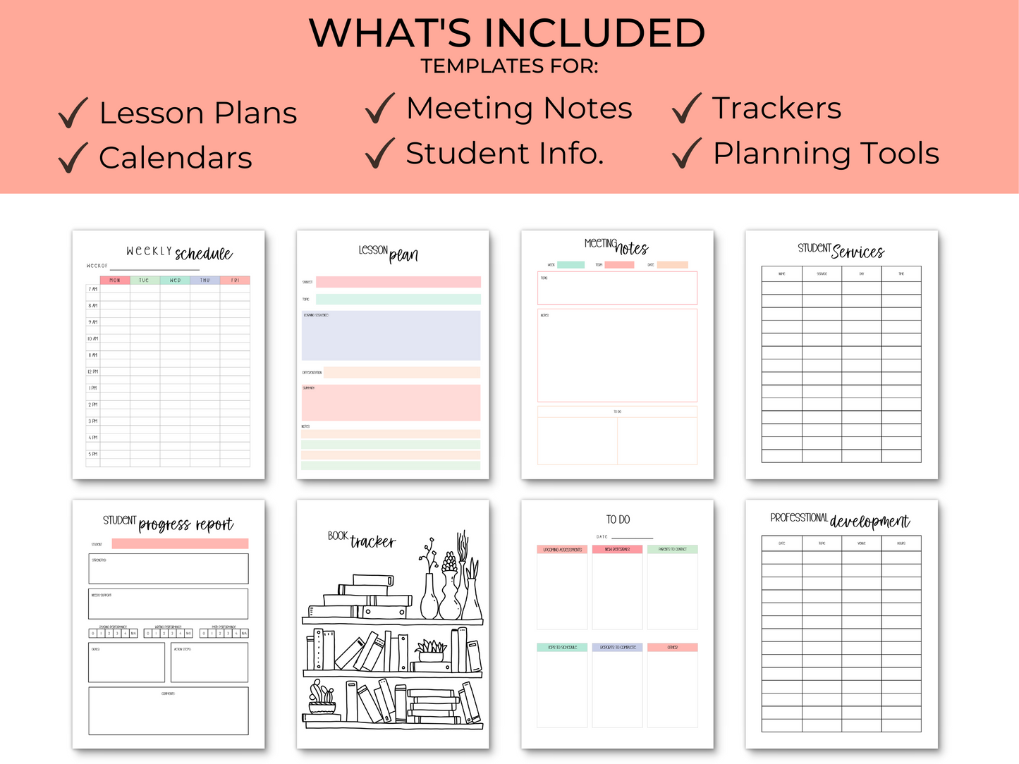 SpEd Teacher Printable Planner - Pastel Rainbow Theme