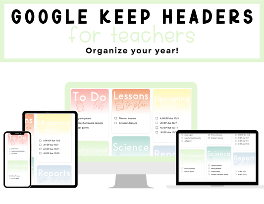 850+ Google Keep Headers for Teachers | Ombre Google Keep Colors