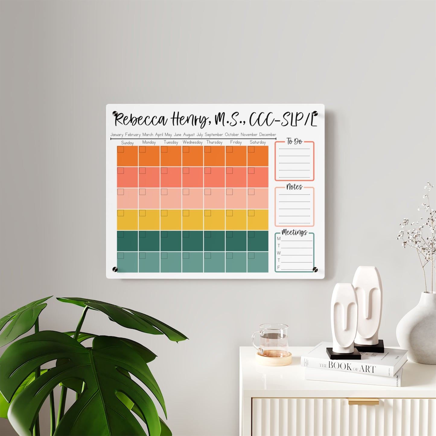 Jungle Gradient Custom Acrylic Wall Calendar (20 x 16)