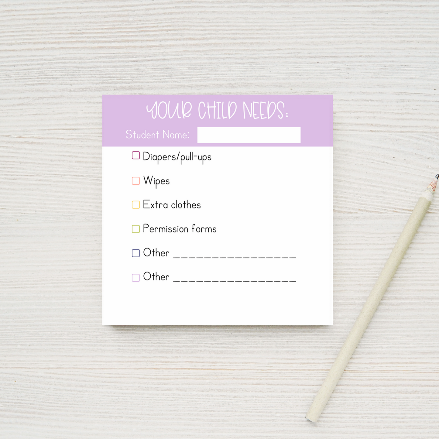 Caregiver Communication Sticky Notes