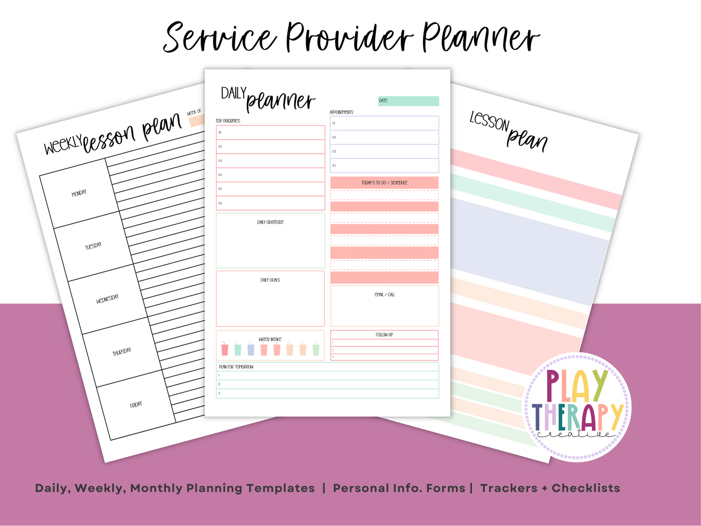 SLP/ Service Provider Printable Planner - Pastel Rainbow Theme