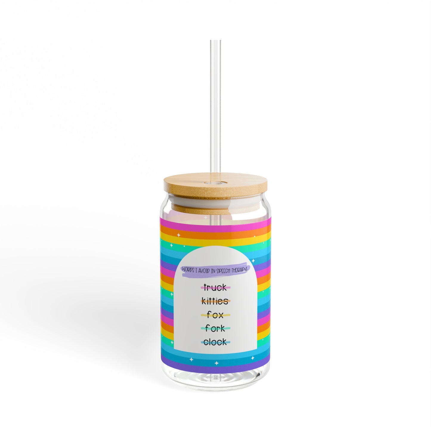 Words I Avoid in Speech Glass Can Cup | 16oz