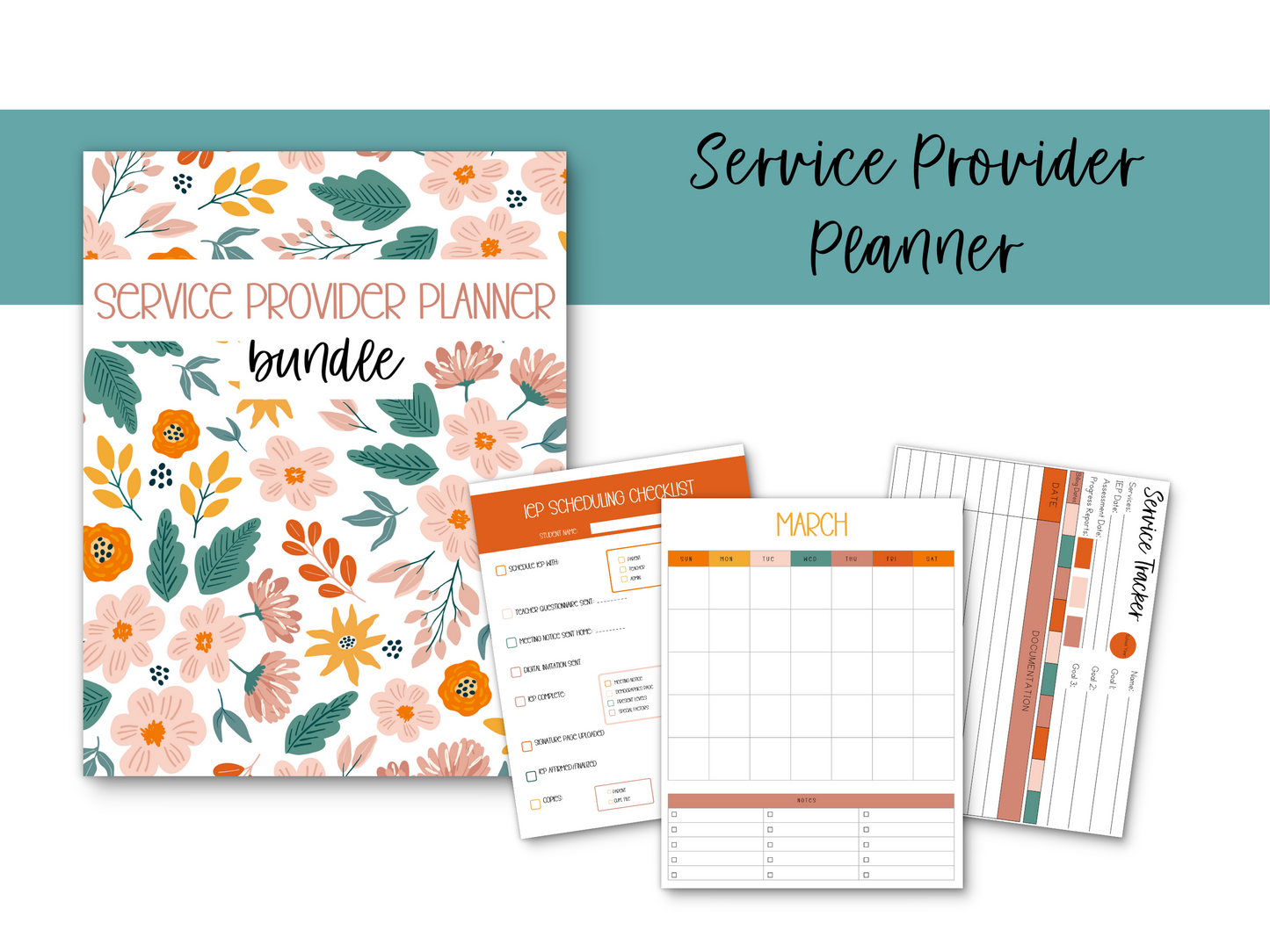 SLP/ Service Provider Printable Planner - Pink Floral Theme