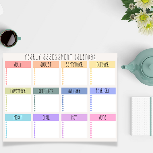 Yearly Assessment Calendar Notepad (8.5 x 11)