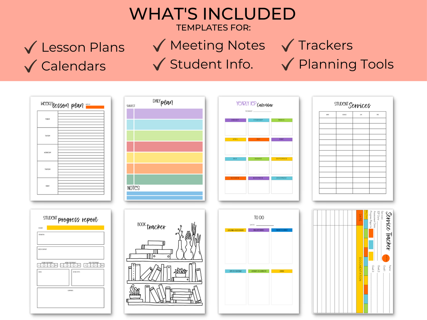 SLP/ Service Provider Printable Planner - Bright Stripe Theme – Play Therapy Creative slp-service-provider-printable-planner-bright-stripe-theme-play-therapy-creative