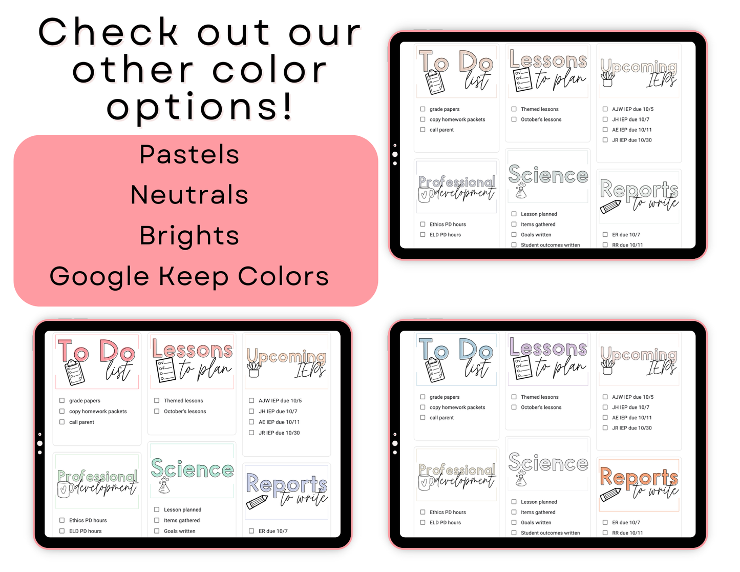 450+ Google Keep Headers for Teachers | Ombre Pastel Colors