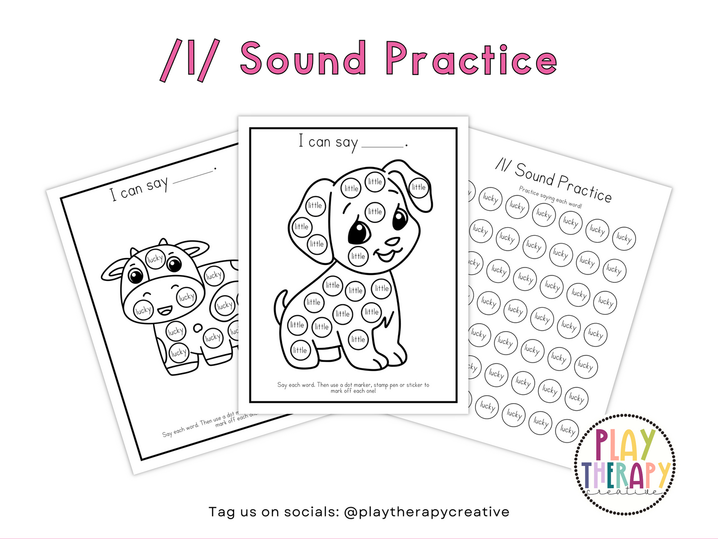 Dot Marker Speech Sound Practice Coloring Pages | /l/ Sound Words