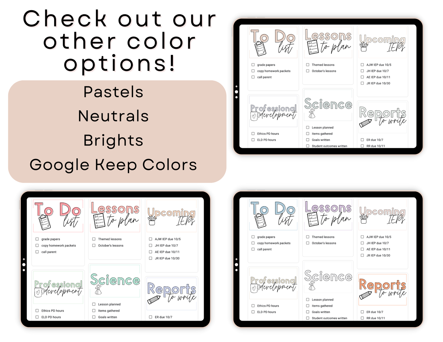 450+ Google Keep Headers for Teachers | Ombre Neutral Colors