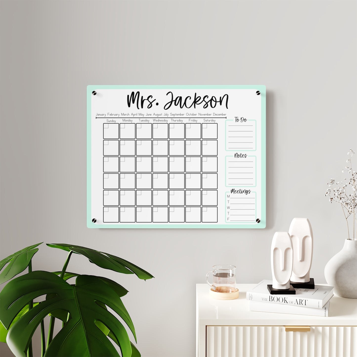 Choose-Your-Color Custom Acrylic Wall Calendar (20 x 16)