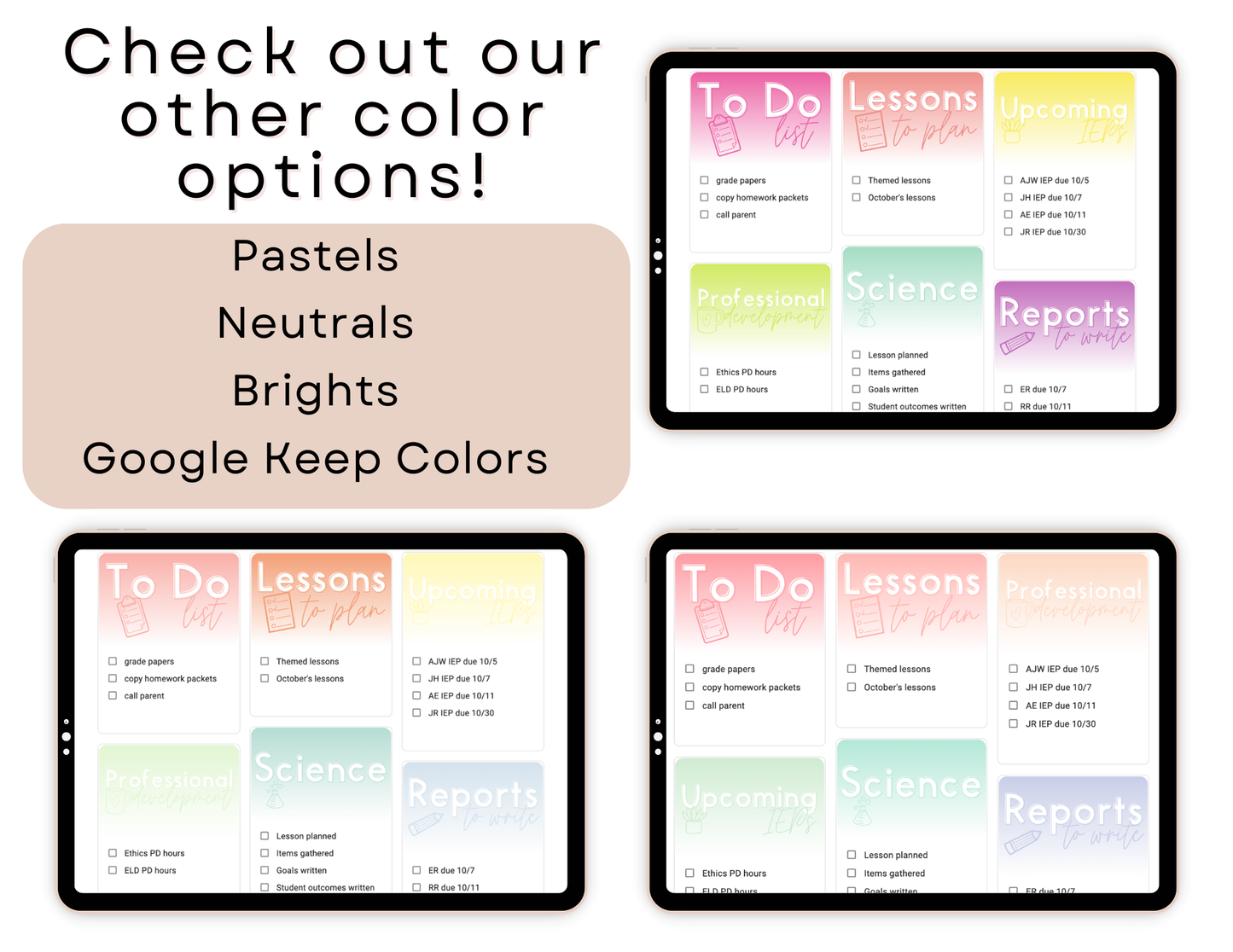 450+ Google Keep Headers for Teachers | Ombre Neutral Colors