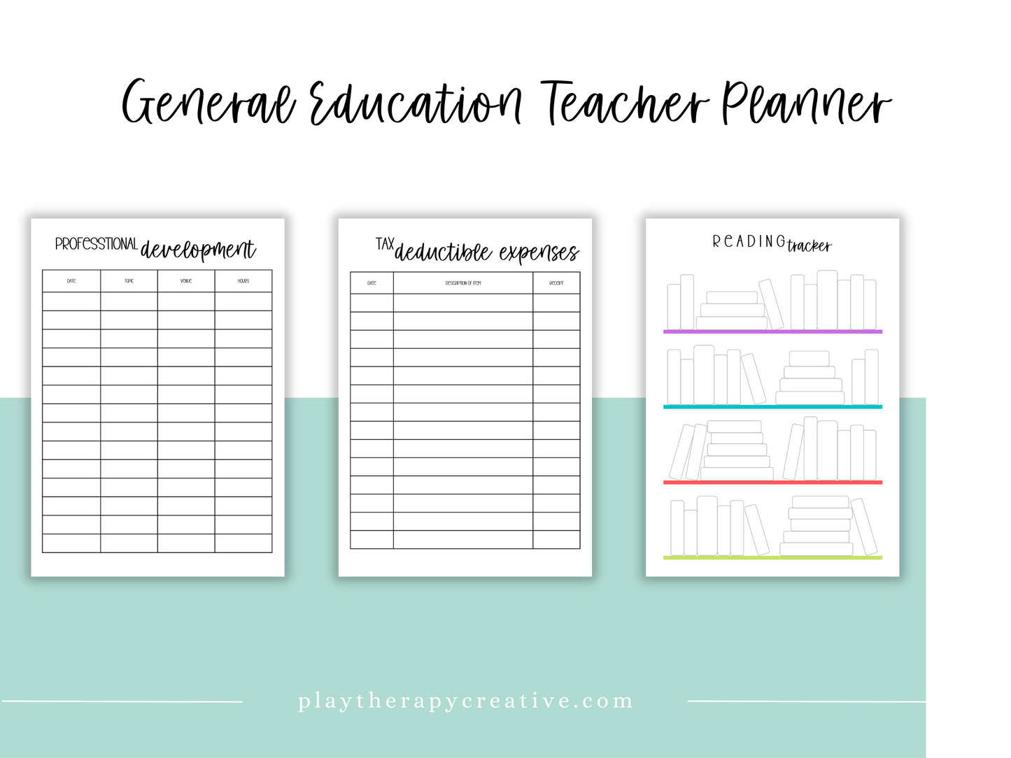 Gen Ed Teacher Printable Planner - Bright Rainbow Stripe Theme