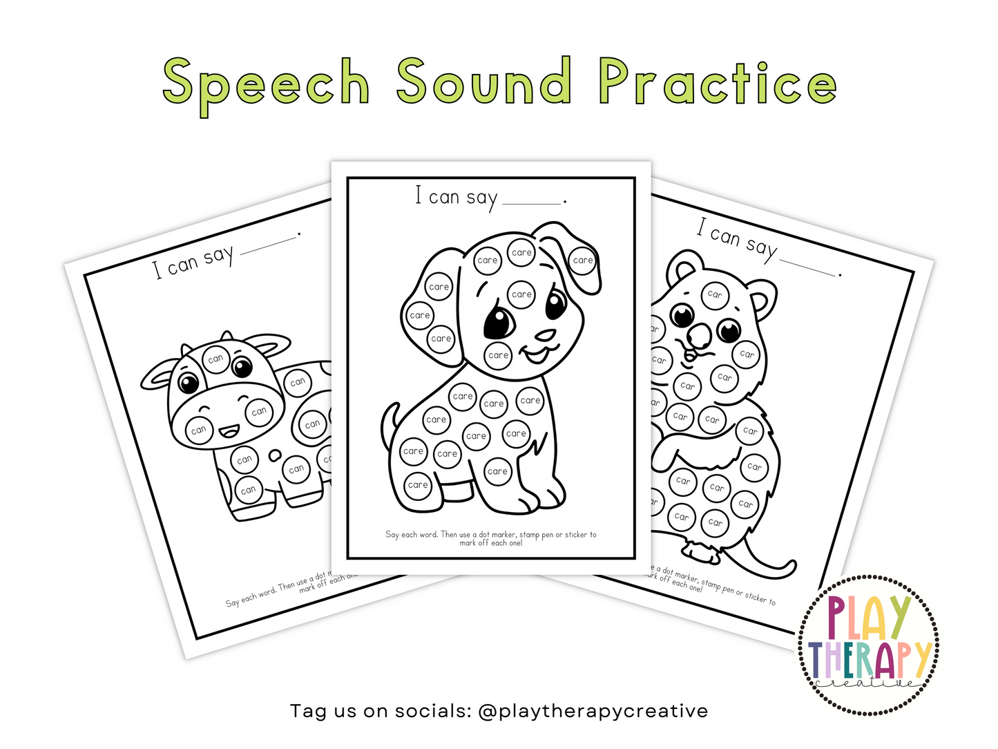 Dot Marker Speech Sound Practice Coloring Pages | /k/ Sound Words