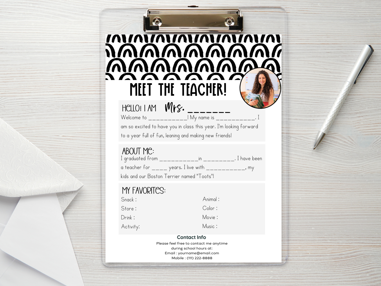 Meet the Teacher Letter Template - Rainbow