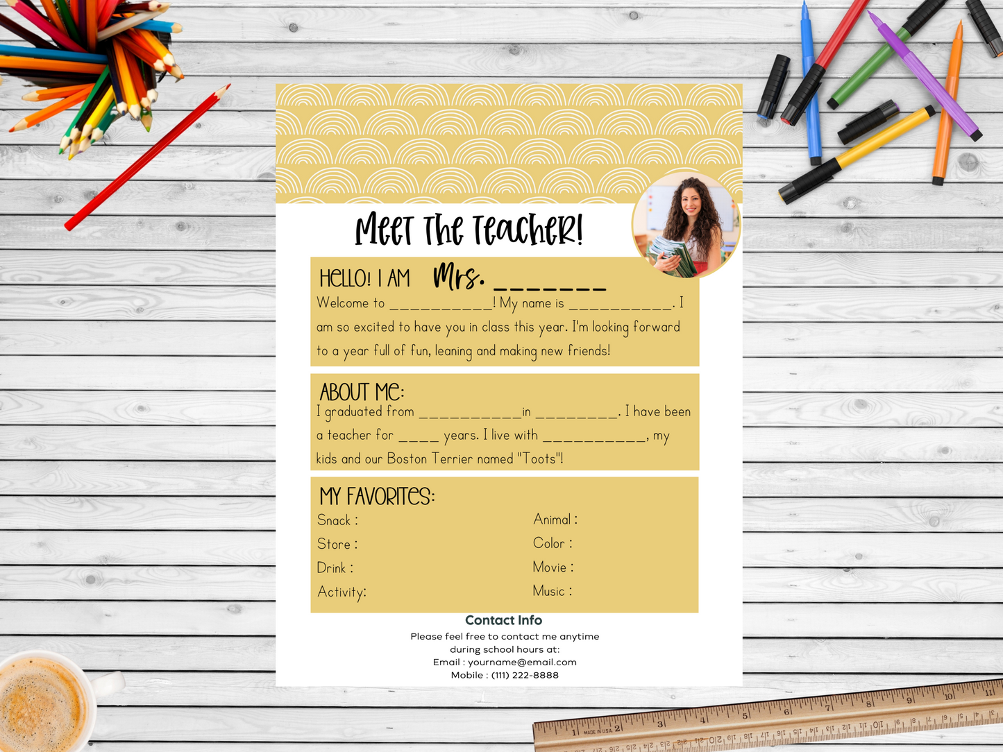 Meet the Teacher Letter Template - Rainbow