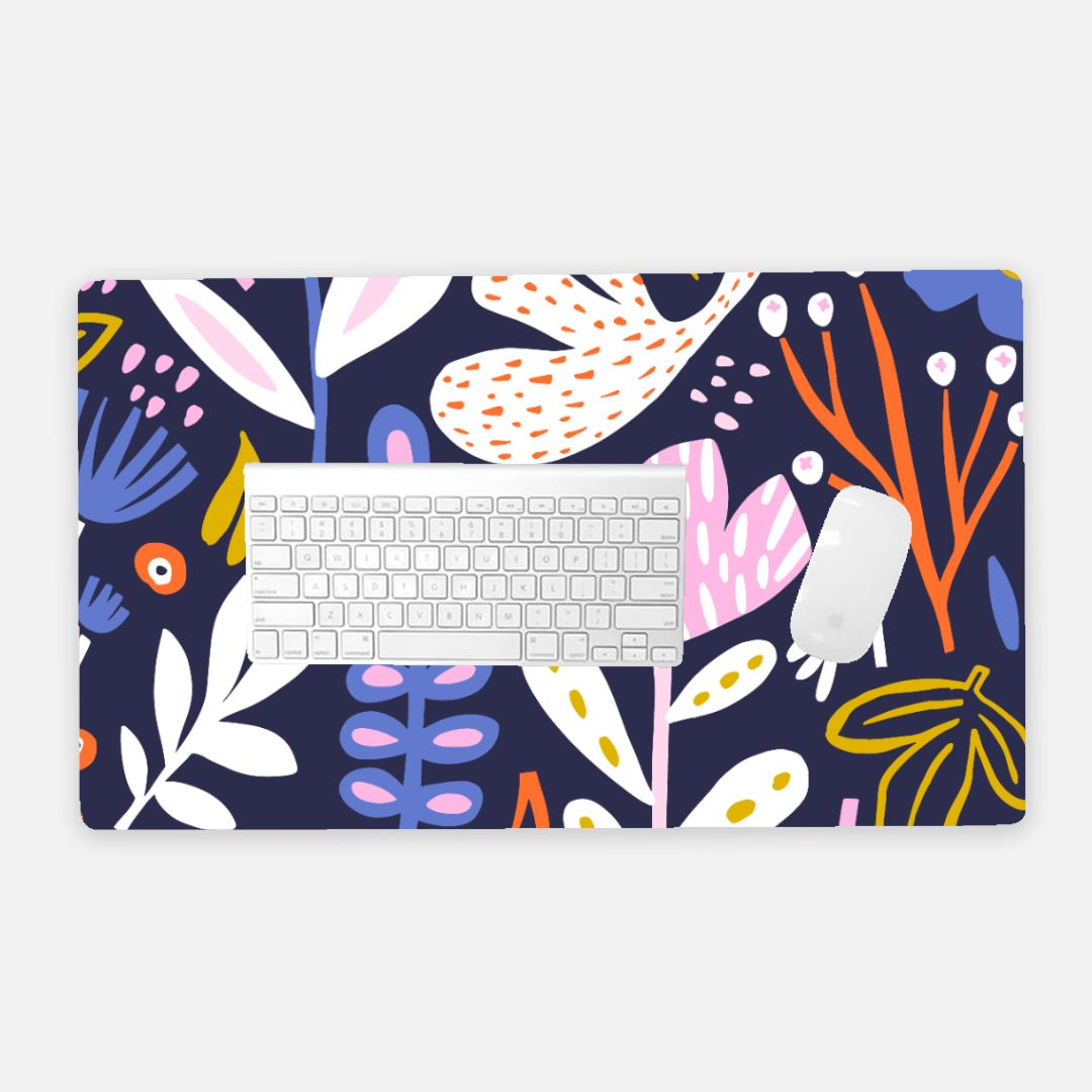 Abstract Floral Desk Mat - Large (24" x 14")