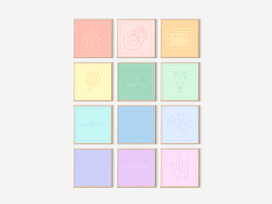 Speech Therapy Minimalist Line Art Anatomy Posters