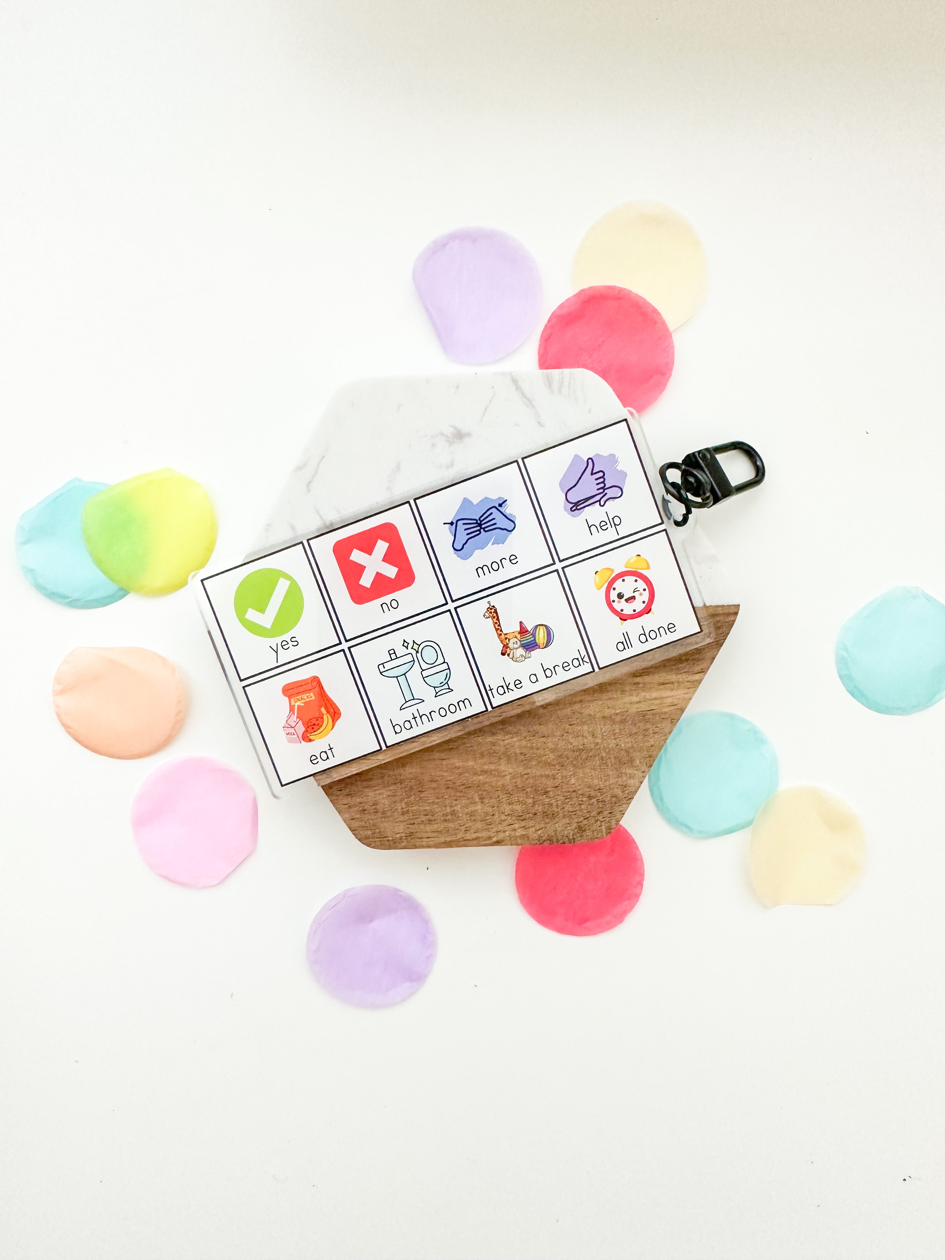 Keychain Aac Mini AAC Board Keychain – Play Therapy Creative