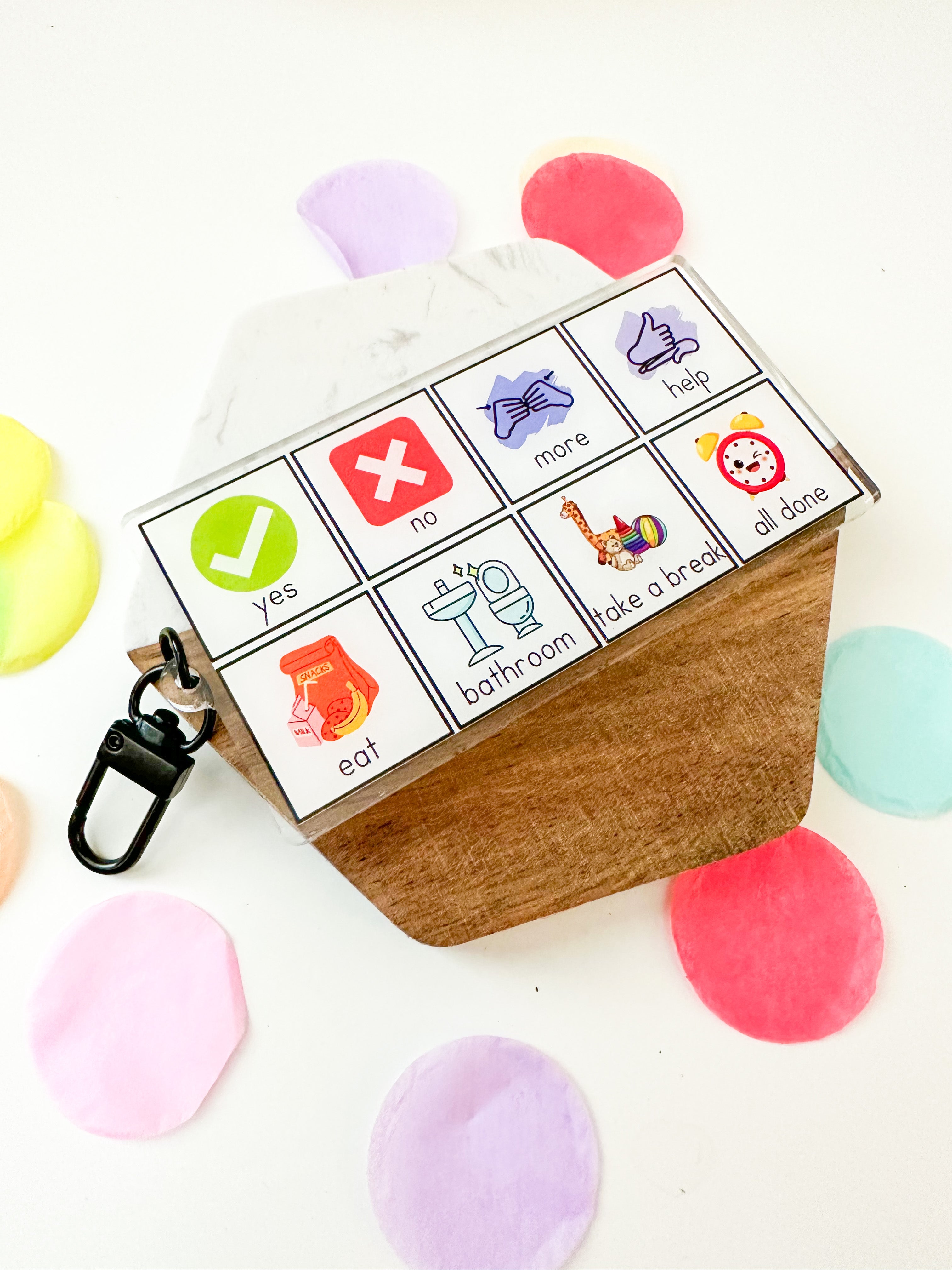 Keychain Aac Mini AAC Board Keychain – Play Therapy Creative